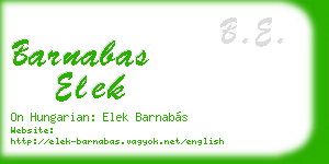 barnabas elek business card