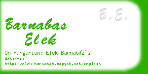 barnabas elek business card